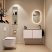 MONDIAZ TURE-DLUX Meuble de toilette 100cm Rosee. Lavabo EDEN Opalo position droite. Avec 1 trou de robinet. SW1104503