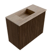 Mondiaz JOYA-DLUX 50cm toiletmeubel - kleur Walnut - Wastafel FAYE positie Links 1 kraangat kleur Saba. SW1424624