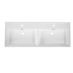 Saniclass Levina Meuble lavabo - 120.5x47x12cm - trop-plein - 2 lavabos - 2 trous de robinet - céramique - blanc brillant SW1382551