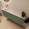 MONDIAZ TURE-DLUX Meuble toilette - 120cm - Army - EDEN - vasque Glace - position gauche - sans trou de robinet SW1103160