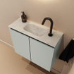 MONDIAZ TURE-DLUX Meuble toilette - 60cm - Greey - EDEN - vasque Opalo - position centrale - 1 trou de robinet SW1104332