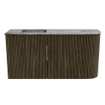 Mondiaz JOYA-DLUX Meuble de salle de bains 81,6cm - arrondi droit couleur Shadow - Vasque FAYE position Gauche 1 trou de robinet couleur Sombra. SW1425218