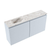 MONDIAZ TURE-DLUX Meuble toilette - 100cm - Clay - EDEN - vasque Glace - position gauche - sans trou de robinet SW1103203