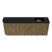 Mondiaz JOYA 111.6cm toiletmeubel - ronding links kleur Dusk - Wastafel FAYE positie Rechts 1 kraangat kleur Urban. SW1421671