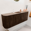 Mondiaz JOYA-DLUX Meuble de salle de bains 113.2cm - arrondis gauche et droite couleur Walnut - Vasque FAYE position Milieu 1 trou de robinet couleur Arena. SW1424382
