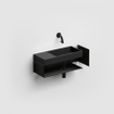 Clou Mini Wash Me fontein 45x19cm zonder kraangat en plug kranenbank links Keramiek Zwart mat SW9312