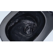 FugaFlow Eccelente Pietra Swirl Ensemble WC suspendu - 36,5x53,0cm - chasse profonde - sans rebord - abattant slim à fermeture douce - noir mat SW1469379