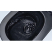 QeramiQ Dely Swirl WC suspendu - 36.5x53cm - à fond creux - sans bride - abattant slim - noir mat SW1026261