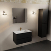 Mondiaz AIVY Ensemble de meuble - 80x45x50cm - 1 trou de robinet - 1 vasque Talc Solid surface - Centre - 2 tiroirs - avec miroir - MDF Urban SW892468