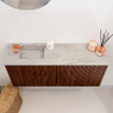 Mondiaz JOYA-DLUX 90cm meuble de toilette - couleur Ruby - Vasque FAYE position Gauche 1 trou de robinet couleur Glace. SW1423538