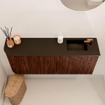 Mondiaz JOYA 101.6cm meuble de salle de bains - arrondi gauche couleur Ruby - Vasque FAYE position Droite 1 trou de robinet couleur Urban SW1421839