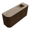 Mondiaz JOYA-DLUX 81.6cm toiletmeubel - ronding links kleur Walnut - Wastafel FAYE positie Rechts 1 kraangat kleur Arena. SW1424368
