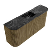 Mondiaz JOYA-DLUX 93.2cm toiletmeubel - ronding links en rechts kleur Dusk - Wastafel FAYE positie Midden 1 kraangat kleur Lava. SW1423279