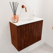 Mondiaz JOYA 50cm toiletmeubel - kleur Ruby - Wastafel FAYE positie Midden Zonder kraangat kleur Talc. SW1421725