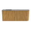 Mondiaz JOYA-DLUX Meuble de toilette 101,6cm - arrondi droite couleur Chêne - Vasque FAYE position Gauche 1 trou de robinet couleur Oza SW1424113