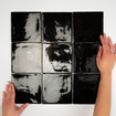 Terravito Viondo carreau mural - 13x13cm - 10mm - carré - noir brillant SW359836