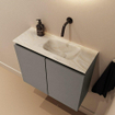 MONDIAZ TURE-DLUX Meuble toilette - 60cm - Smoke - EDEN - vasque Ostra - position droite - sans trou de robinet SW1105166