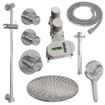 BRAUER Chrome Edition Regendoucheset inbouw - hoofddouche 30cm - plafondarm 20cm - 3 gladde knoppen - inclusief inbouwdeel - handdouche rond 3 standen - chroom SW398025