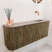 Mondiaz JOYA-DLUX Meuble de salle de bains - 101,6cm - arrondi gauche couleur Dusk - Vasque FAYE position Droite Sans trou de robinet couleur Saba SW1426099
