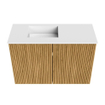 Mondiaz JOYA 60cm meuble de toilette - couleur Oak - Vasque FAYE position Gauche Sans trou de robinet couleur Talc. SW1421100