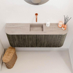 Mondiaz JOYA-DLUX 103.2cm toiletmeubel - ronding links en rechts kleur Shadow - Wastafel FAYE positie Midden Zonder kraangat kleur Saba. SW1425169