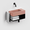 Clou Flush 3 fontein 36x18cm zonder kraangat rechts mat roze ker. SW795718
