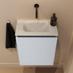 MONDIAZ TURE-DLUX Meuble WC 40 cm Clay. Lavabo EDEN Opalo position milieu. Sans trou de robinet. SW1104243