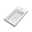 Saniclass Foggia Lave-main WC 40x22cm 1 trou de robinet avec trop plein marbre minéral Blanc mat SW542355