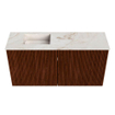 Mondiaz JOYA-DLUX 80cm meuble de salle de bains - couleur Ruby - Vasque FAYE position Gauche 1 trou de robinet couleur Frappe. SW1423471