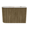 Mondiaz JOYA-DLUX Meuble de salle de bains 61,6cm - arrondi gauche couleur Dusk - Vasque FAYE position Droite 1 trou de robinet couleur Frappe SW1423100