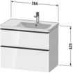Duravit D-neo Meuble sous vasque 78.4x45.2x62.5cm 2 tiroirs Blanc mat SW640836