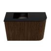 Mondiaz JOYA 61.6cm meuble de salle de bains - arrondi droit couleur Walnut - Vasque FAYE position Gauche Sans trou de robinet couleur Urban. SW1421348