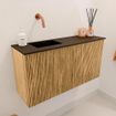 Mondiaz JOYA 80cm meuble de salle de bains - couleur Oak - Vasque FAYE position Gauche Sans trou de robinet couleur Urban SW1421165