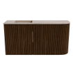 Mondiaz JOYA-DLUX 81.6cm toiletmeubel - ronding rechts kleur Walnut - Wastafel FAYE positie Links 1 kraangat kleur Saba. SW1424660