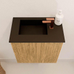 Mondiaz JOYA 40cm toiletmeubel - kleur Oak - Wastafel FAYE positie Links 1 kraangat kleur Urban. SW1421145