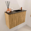 Mondiaz JOYA-DLUX 60cm toiletmeubel - kleur Oak - Wastafel FAYE positie Rechts 1 kraangat kleur Lava. SW1422069