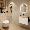 MONDIAZ TURE-DLUX Meuble de WC 60 cm Talc. EDEN vasque Frappe position droite. Sans trou de robinet. SW1102591