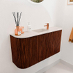 Mondiaz JOYA-DLUX 83.2cm toiletmeubel - ronding links en rechts kleur Ruby - Wastafel FAYE positie Midden 1 kraangat kleur Meli. SW1425393