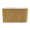 Mondiaz JOYA-DLUX 71.6cm meuble de toilette - arrondi droit couleur Chêne - Vasque FAYE position Gauche Sans trou de robinet couleur Meli. SW1423957