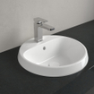 Villeroy & boch architectura vasque à encastrer 45x45x17cm ronde 1 trou pour robinet avec trou de trop-plein céramique blanche alpin gloss SW762368