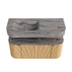 MONDIAZ THOR-DLUX Meuble de salle de bains - 110cm - arrondi gauche + droite - couleur Oak - 1 tiroir - 2 portes - Vasque suspendue CLOUD Gauche sans trou de robinet - couleur Sombra SW1463028