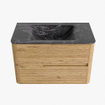 Mondiaz CIRO-DLUX Meuble de salle de bains complet - 80x45x50cm - Lavabo solid surface Lava - 1 lavabo central - 1 trou de robinet - 2 tiroirs - Chêne SW1531067