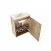 MONDIAZ TURE-DLUX Meuble toilette - 40cm - Washed Oak - EDEN - vasque Frappe - position gauche - 1 trou de robinet SW1103102