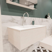 MONDIAZ LUSH Ensemble de meuble de salle de bain - 80cm - 1 tiroir - lavabo cloud - vasque centrale - 1 trou de robinet - sous-couche SW409537
