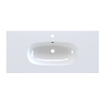Arcqua Oval Lavabo encastré - 101x46x1.5cm - vasque simple - 1 trou de robinet - marbre de synthèse - blanc brillant SW1581330