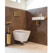 QeramiQ Push Metal Plaque de commande - pour bâti-support Geberit UP320 - double chasse - boutons ronds - métal - laiton brossé (or) SW706200