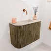 Mondiaz JOYA-DLUX Meuble de salle de bains 63.2cm - arrondi gauche et droite couleur Dusk - Vasque FAYE position Milieu Sans trou de robinet couleur Frappe. SW1423098