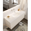 Mondiaz VICA ensemble de meuble de salle de bain - 120cm - meuble sous-vasque lin - 2 tiroirs - lavabo lune milieu - sans trou de robinet version XL 60cm haut SW1090418