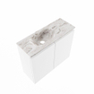 MONDIAZ TURE-DLUX Meuble de toilettes 60 cm Talc. Lavabo EDEN Glace position gauche. Sans trou de robinet. SW1103174