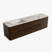 Mondiaz CIRO-DLUX Badkamermeubelset - 180x45x50cm - Solid surface wastafel Frappe - 1 wasbak Links - 1 kraangat - 4 lades - Walnut SW1530213